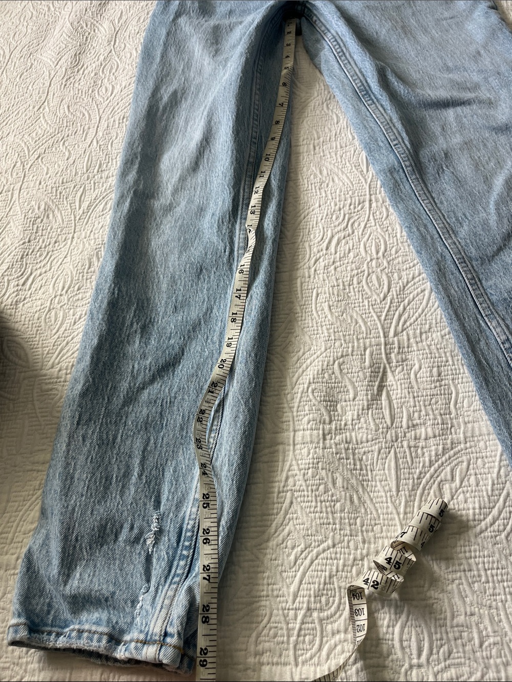 Abercrombie & Fitch Curve Love Light Wash High Rise Straight Jeans 90s size 25/0 - Picture 3 of 8